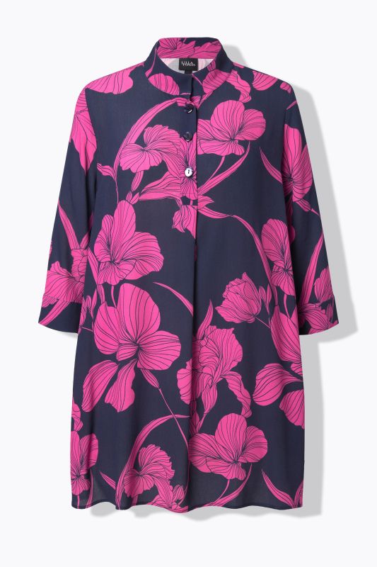 Floral 3/4 Sleeve Tunic Dress