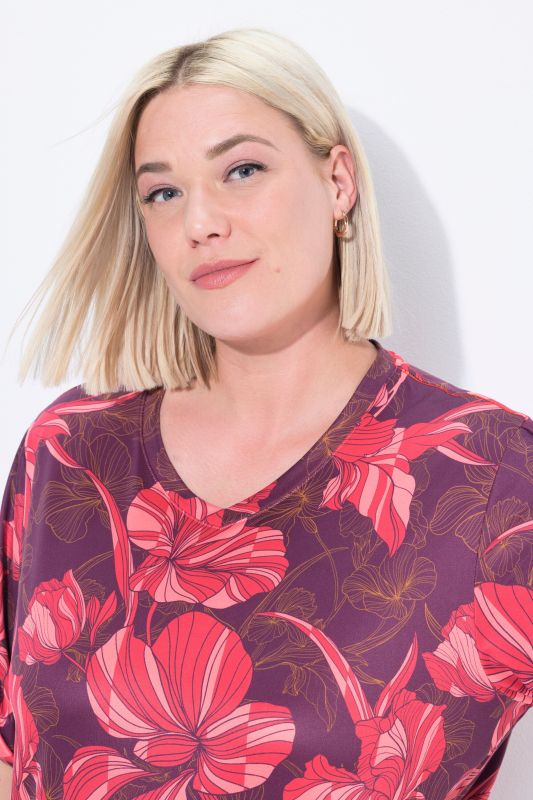 Quick Drying Flower Print Short Sleeve Tee