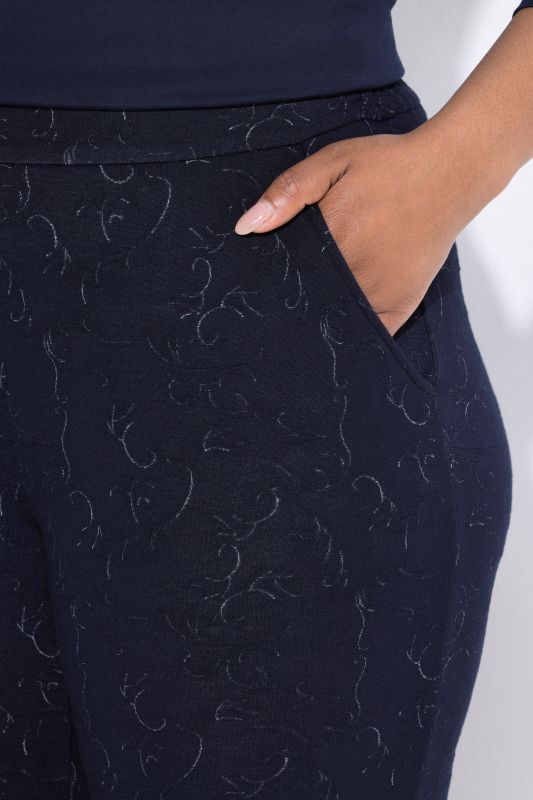Jacquard Jersey Elastic Waist Pants
