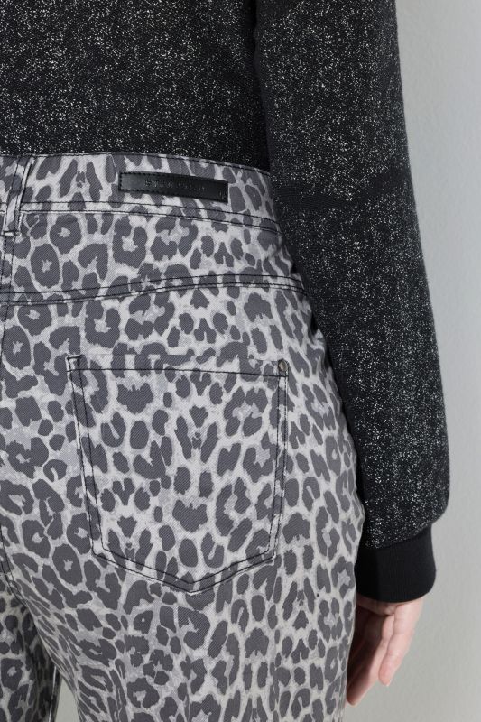 Leopard Print Stretch Fit Jeans