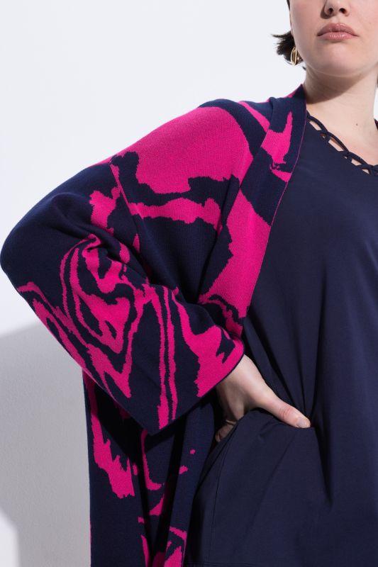 Marble Knit Open Shape Cardigan