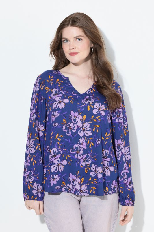 Floral Print Long Sleeve Blouse