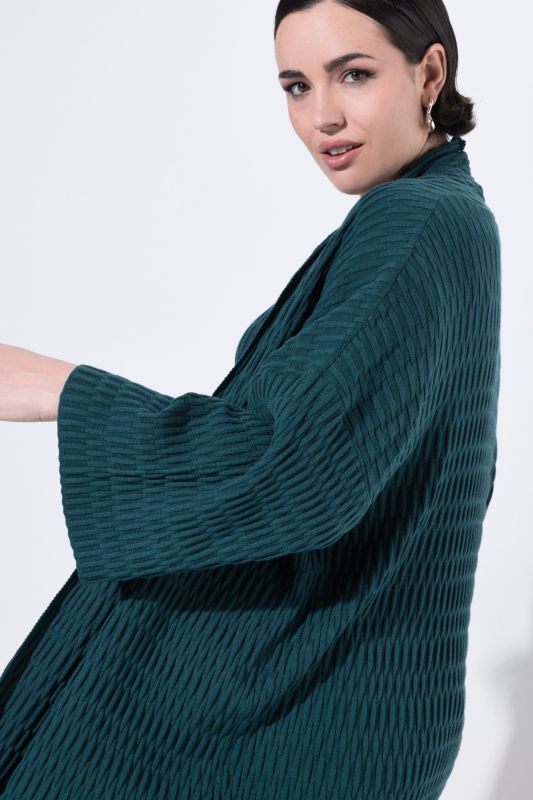 Textured Knit Open Shape Cardigan
