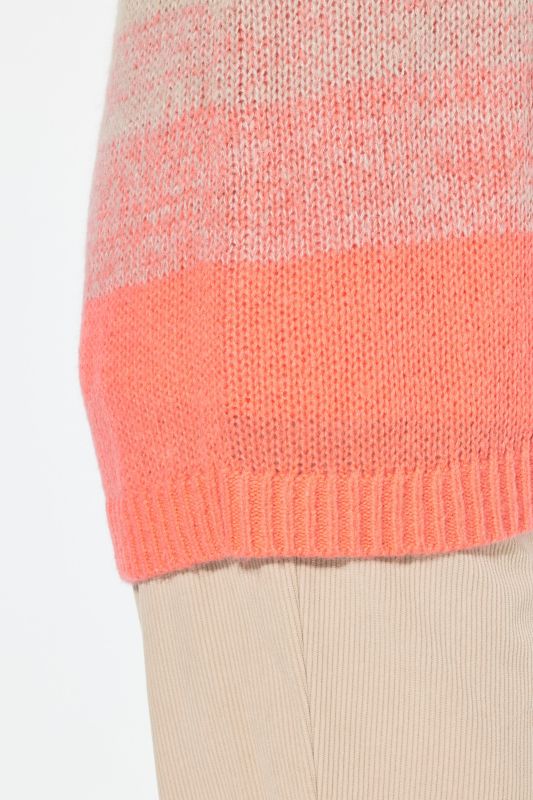 Gradient Striped Wool Blend Open Shape Cardigan