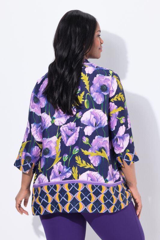 Moonlit Floral 3/4 Sleeve Blouse