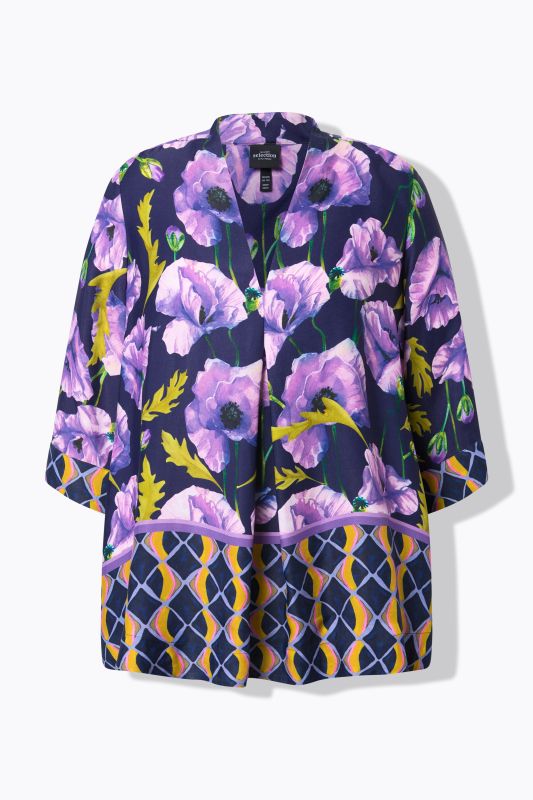 Moonlit Floral 3/4 Sleeve Blouse