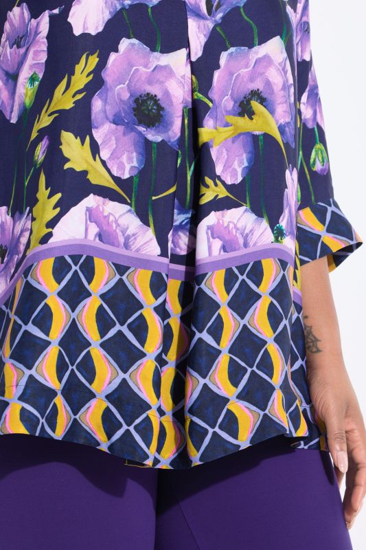Moonlit Floral 3/4 Sleeve Blouse