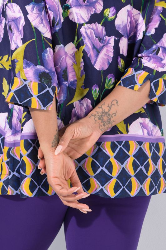 Moonlit Floral 3/4 Sleeve Blouse