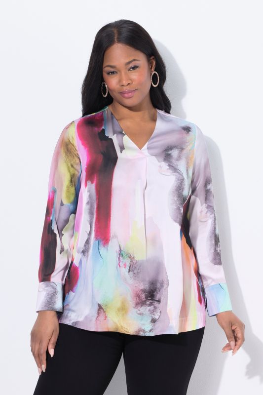 Watercolor Silk Blouse