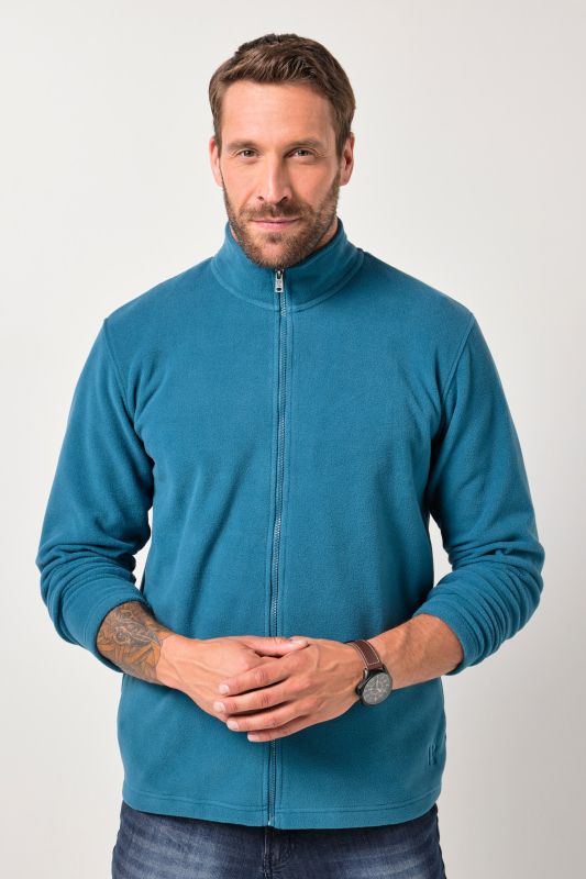 Fleece jacket, outdoor, stand-up collar, zip pockets, up to 8 XL