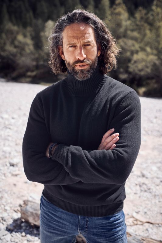 Roll neck sweater, knitwear