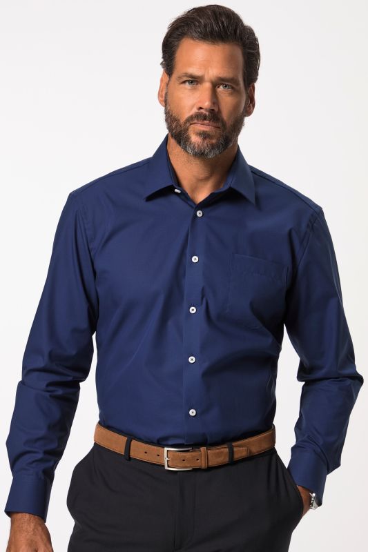 Shirt, business, non-iron, Kent collar, long sleeve, comfort fit, up to 8XL