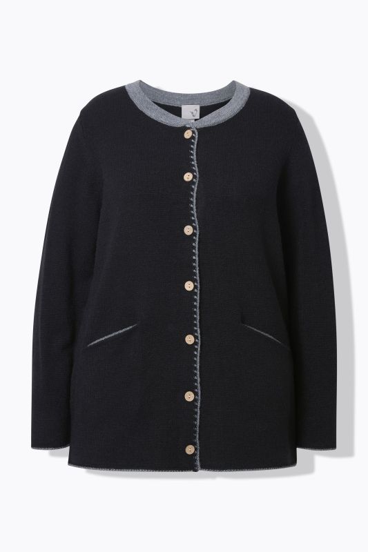 Traditional Button Front Long Sleeve Cardigan