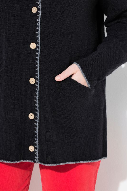 Traditional Button Front Long Sleeve Cardigan