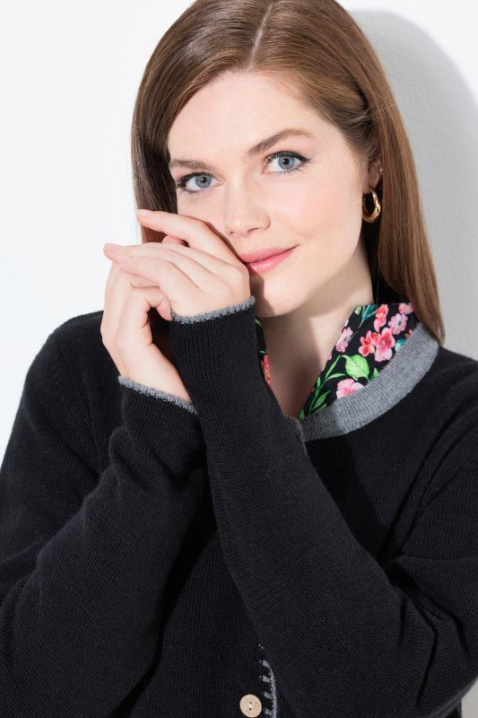 Traditional Button Front Long Sleeve Cardigan