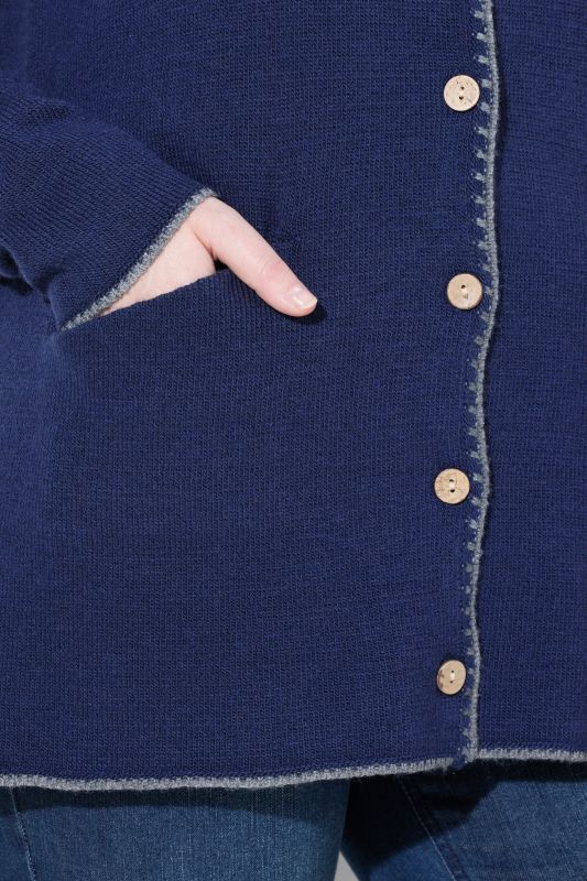 Traditional Button Front Long Sleeve Cardigan