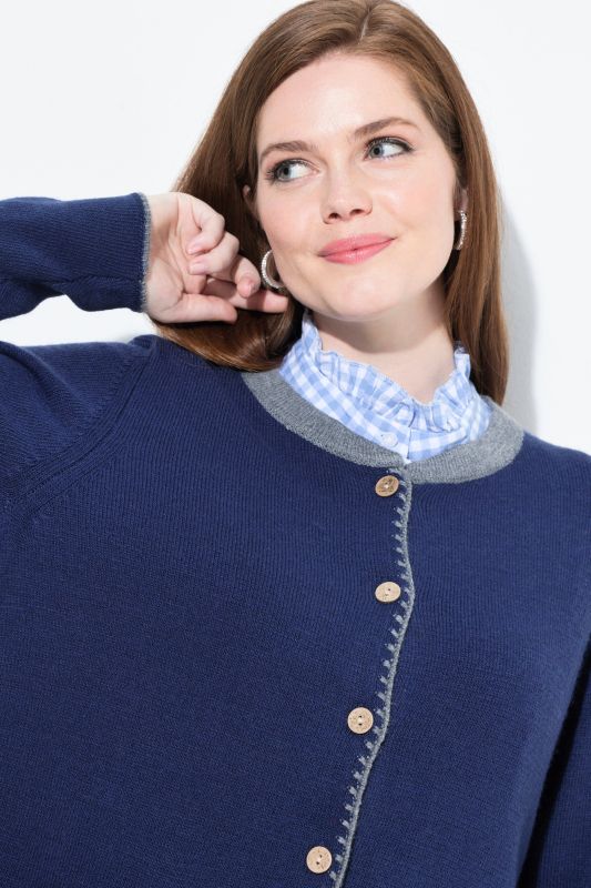 Traditional Button Front Long Sleeve Cardigan