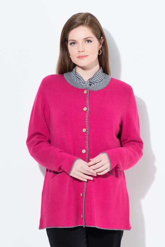Traditional Button Front Long Sleeve Cardigan