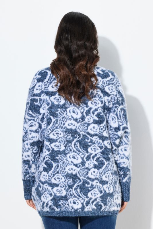 Egg-Shaped Floral Cardigan