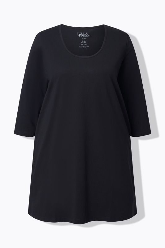 Classic A-Line 3/4 Sleeve Round Neck Knit Tunic