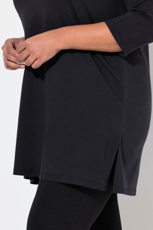 Classic A-Line 3/4 Sleeve Round Neck Knit Tunic