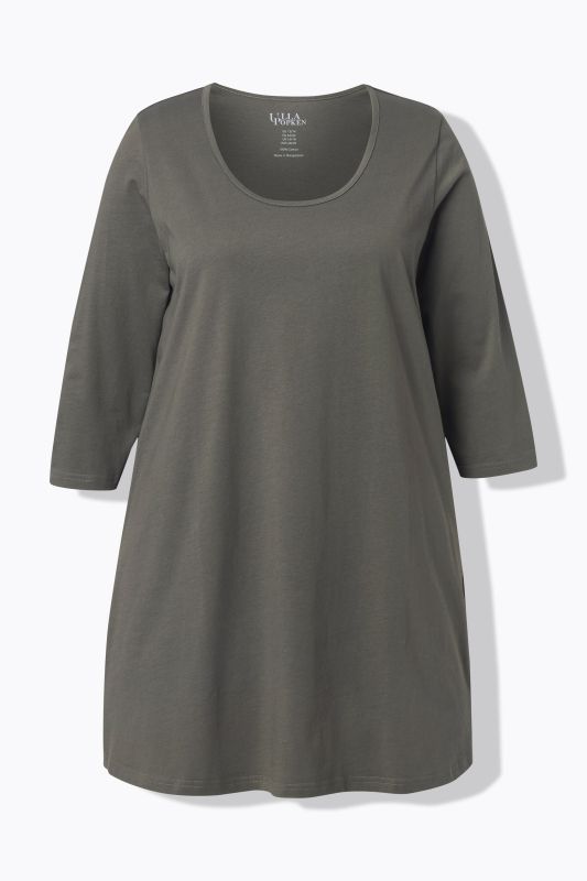 Classic A-Line 3/4 Sleeve Round Neck Knit Tunic