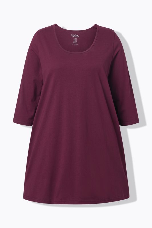 Classic A-Line 3/4 Sleeve Round Neck Knit Tunic