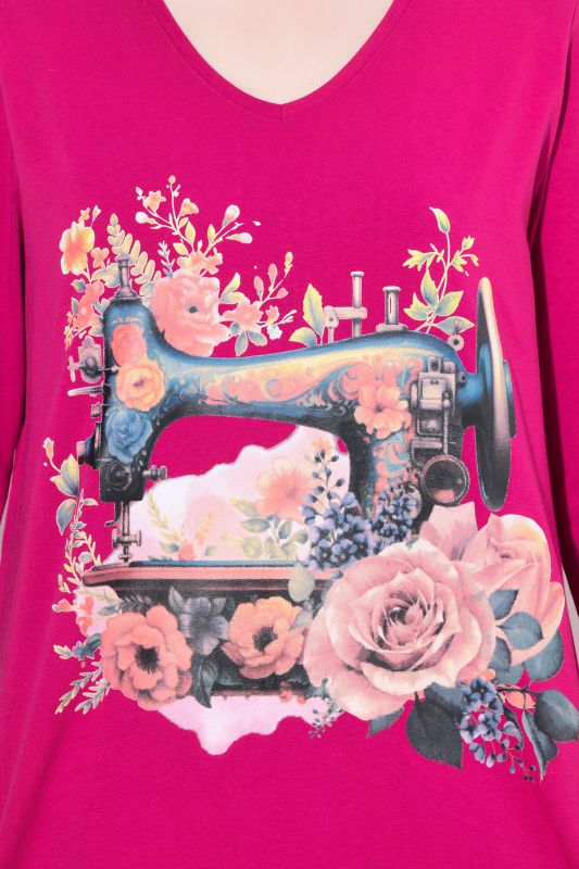 Sewing Machine 3/4 Sleeve Graphic Tee