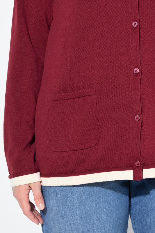 Eco Cotton Contrast Color Knit Cardigan
