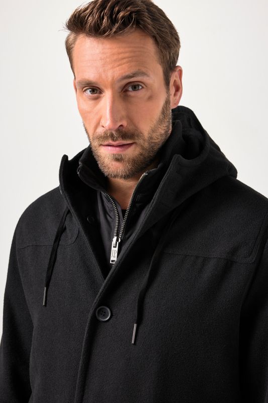 Wool look functional coat