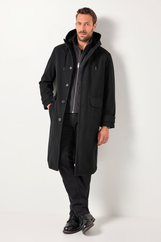 Wool look functional coat