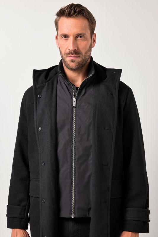 Wool look functional coat