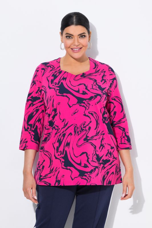 Marbled Sweetheart Neckline Tee