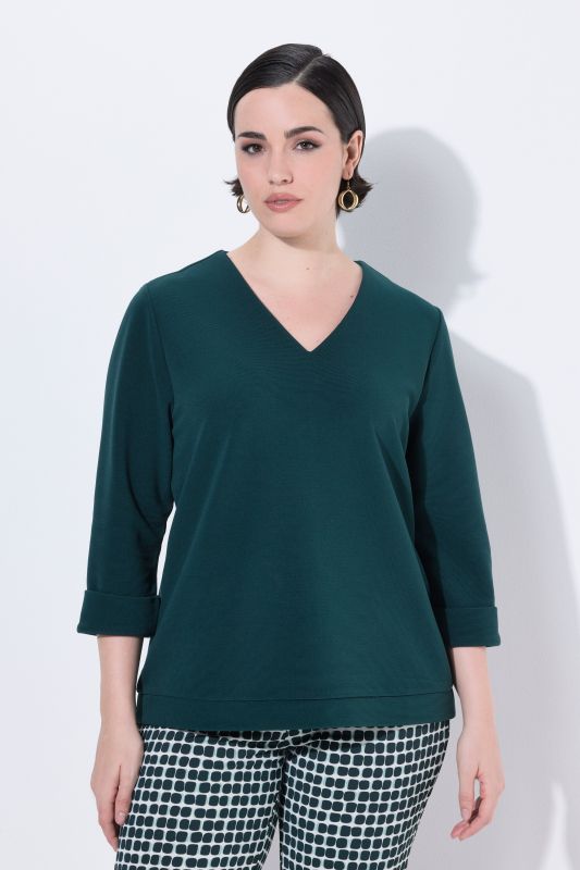 Lightly Textured 3/4 Sleeve Tee