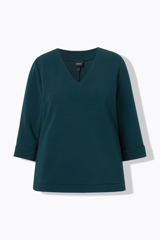 Lightly Textured 3/4 Sleeve Tee