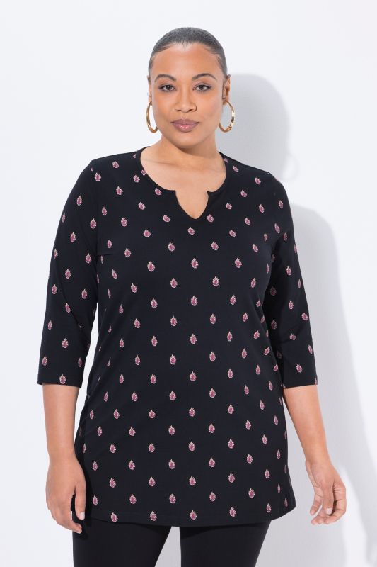 Minimal Print Empire Knit Tunic