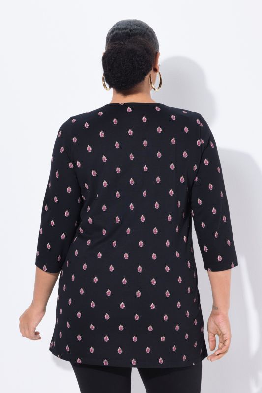 Minimal Print Empire Knit Tunic