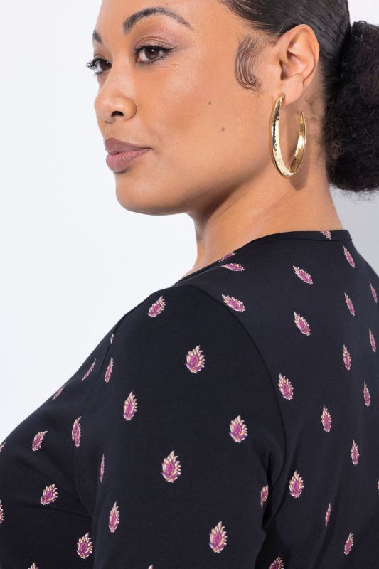 Minimal Print Empire Knit Tunic