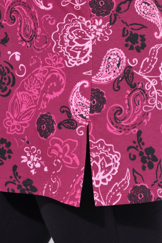 Floral Paisley Print Empire Knit Tunic