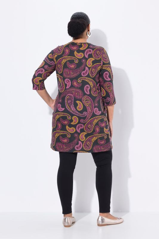 Midnight Paisley Print Empire Knit Tunic