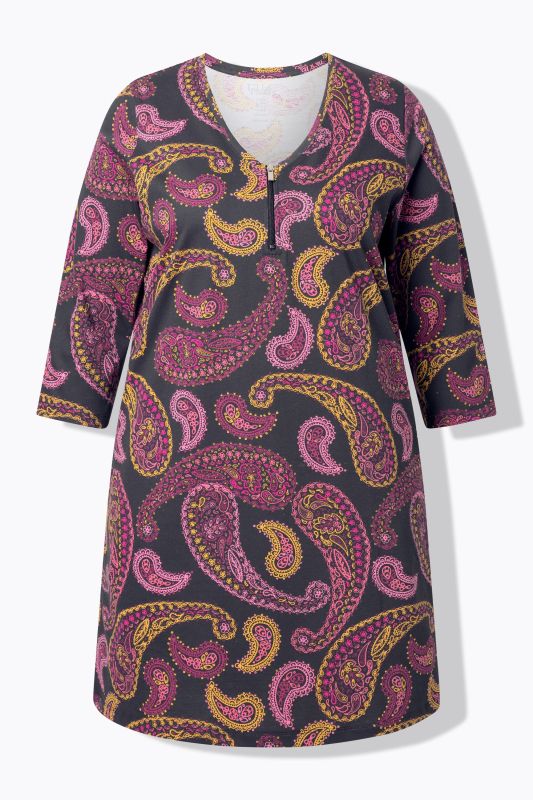 Midnight Paisley Print Empire Knit Tunic
