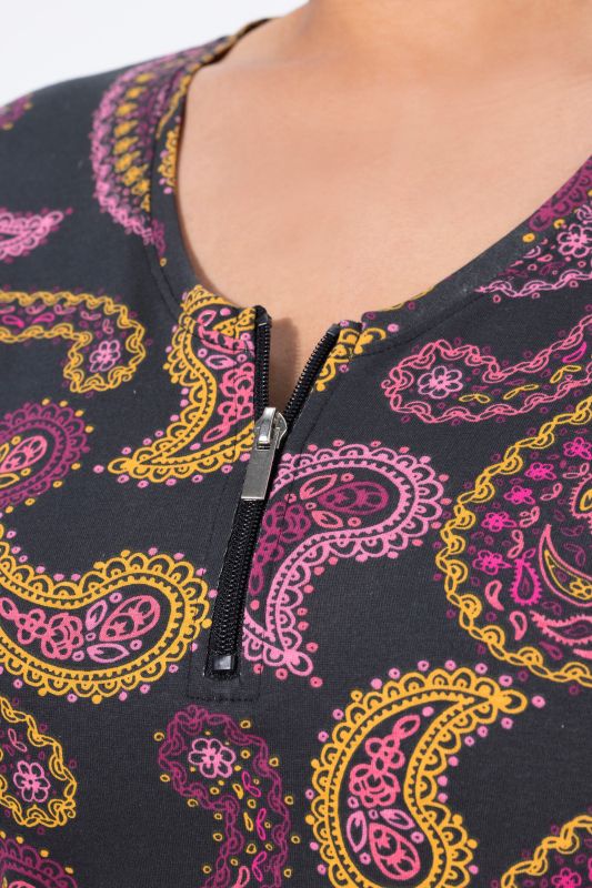 Midnight Paisley Print Empire Knit Tunic
