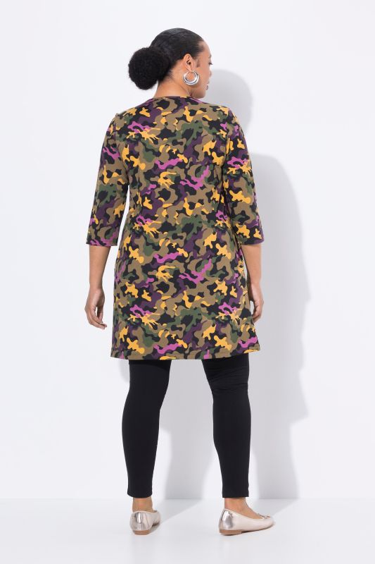 Camo Print Empire Knit Tunic
