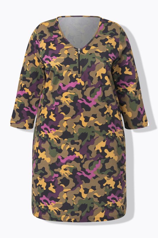 Camo Print Empire Knit Tunic