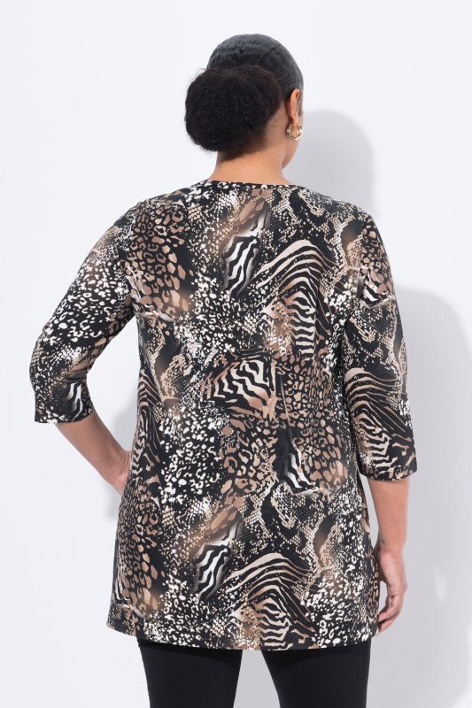 Animal Print Empire Knit Tunic