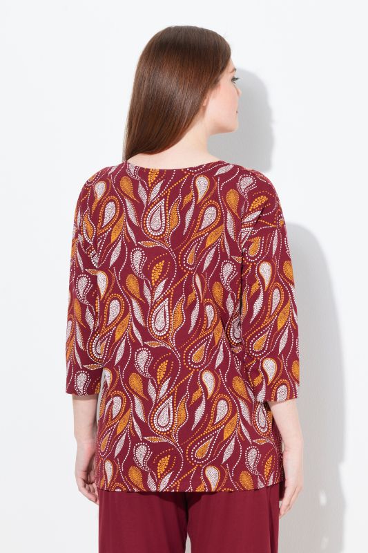 Eco Cotton Paisley Print 3/4 Sleeve Pajama Tee