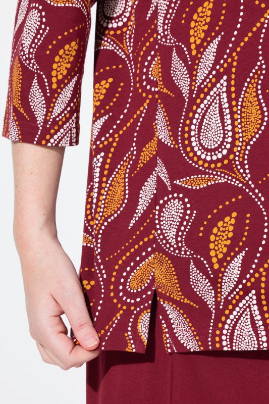 Eco Cotton Paisley Print 3/4 Sleeve Pajama Tee