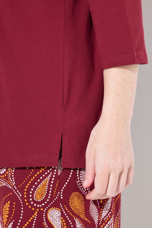 Eco Cotton 3/4 Sleeve V-Neck Pajama Tee