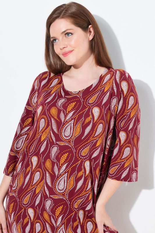 Eco Cotton 3/4 Sleeve Paisley Nightgown