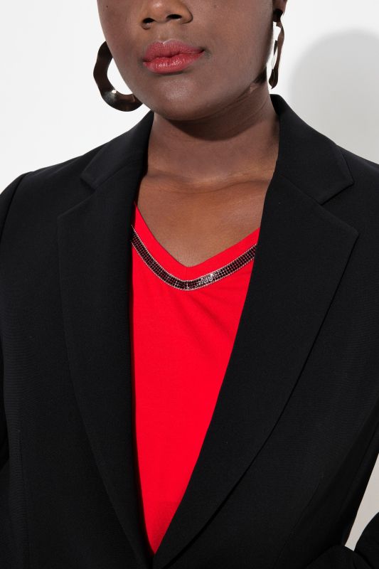 Triacetate Blend Lapel Collar Fully Lined Blazer
